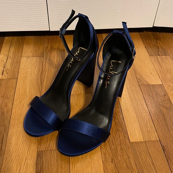 Lulus Shoes - Lulus heels with ankle strap and chunky block heel in royal blue size 7.5